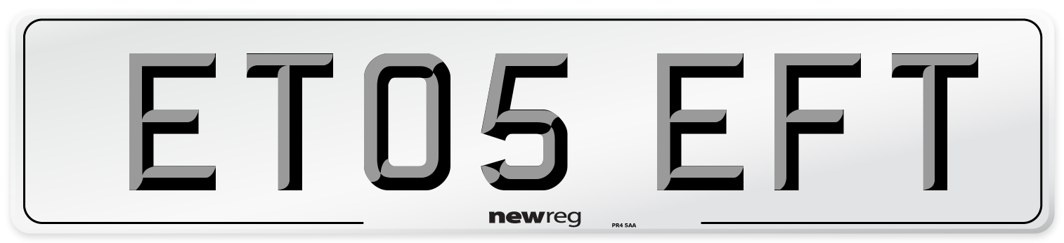 ET05 EFT Number Plate from New Reg
